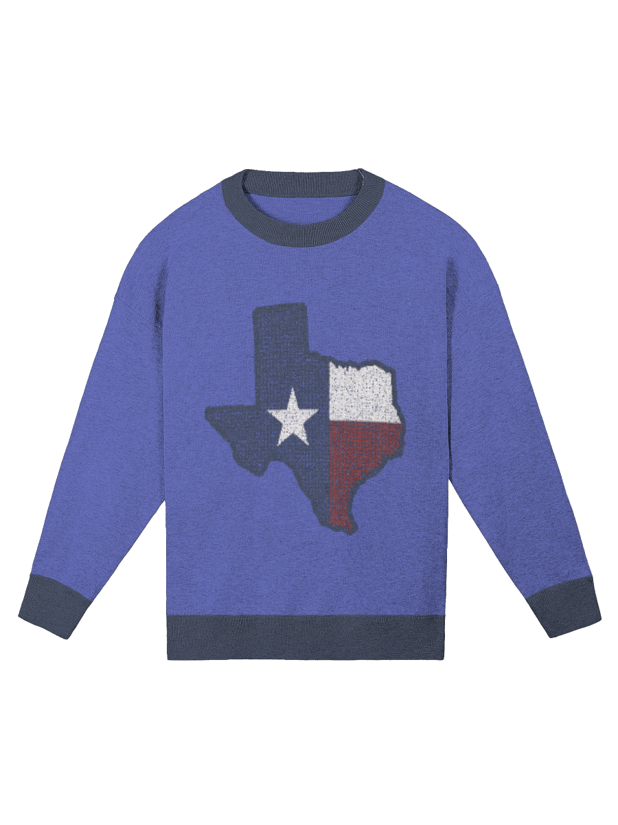 Texas Flag Relaxed Jacquard Sweater – Knit Pullover with Lone Star State Design product image (4)