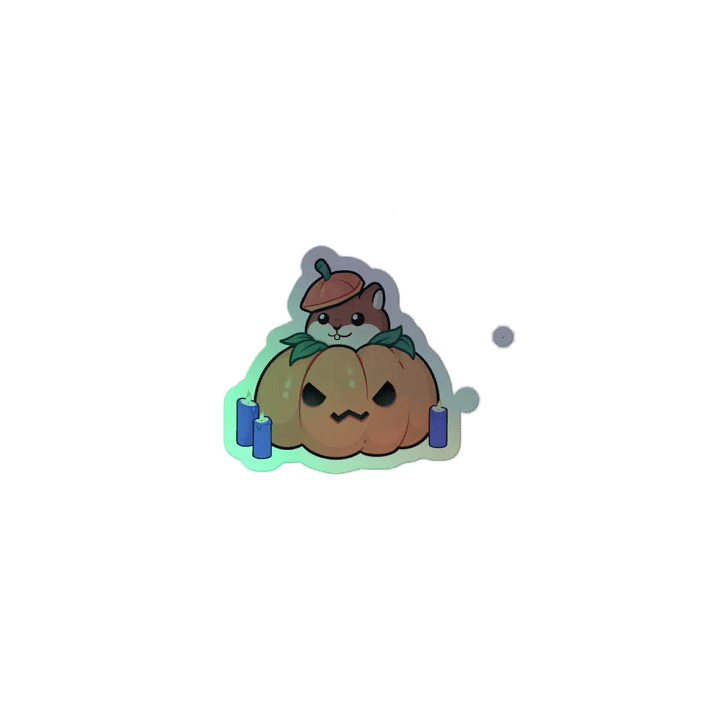Pumpkin Squirrel Holographic Sticker Sheet product image (2)