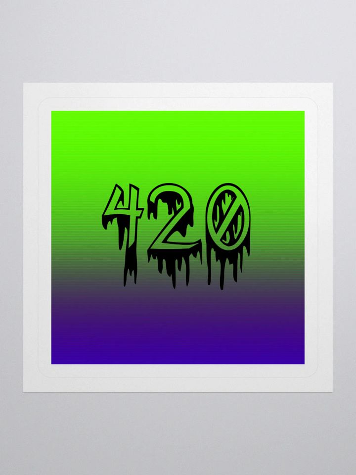 Twisted 420 Green Purple Stoner Sticker, Cannabis Creepy Weed Creation product image (1)