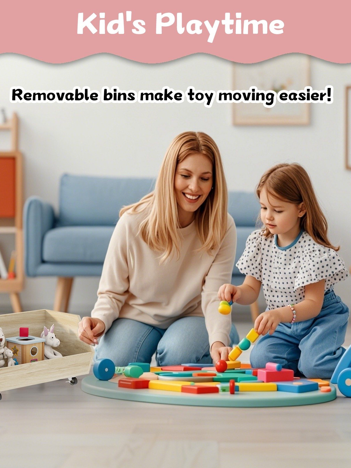 4-Tier Kids Bookshelf and Toy Storage, Book Shelf for Kids Rooms, Wooden bookcase for Toddler Children Baby in Nursery Playroom Living Room - Idea Gifts for Boys and Girls (Oak) product image (2)