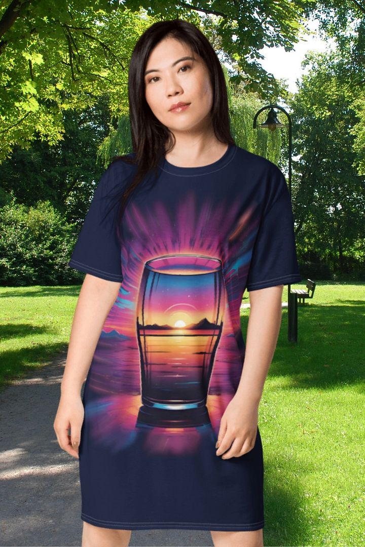 Beer Sunset All Over Print T-shirt Dress product image (1)