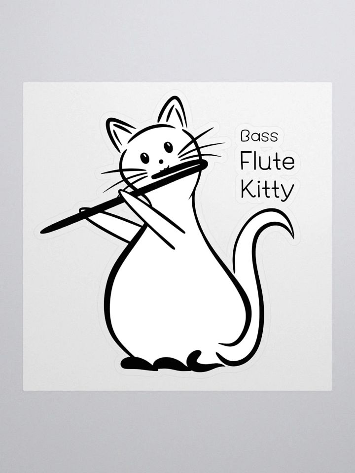 Whimsical Kiss Cut Bass Flute Kitty Sticker product image (1)