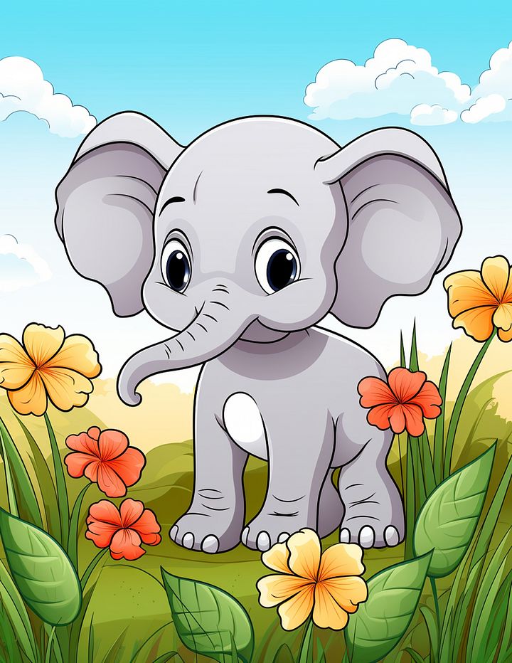 110 Elephant Coloring Book Pages For Kids PDF product image (2)