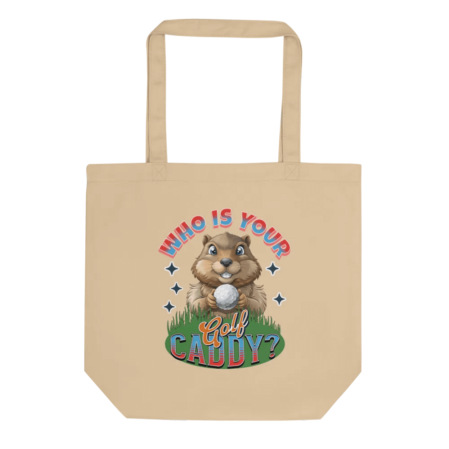 Who Is Your Golf Caddy? Whimsical Groundhog Tote Bag product image (1)