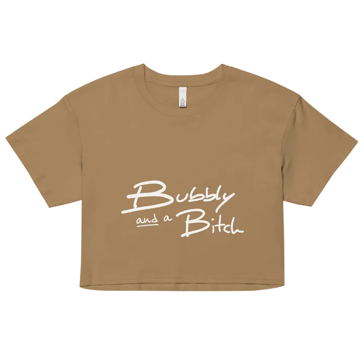 Bubbly and a B*tch (white design) printed cotton crop top product image (12)
