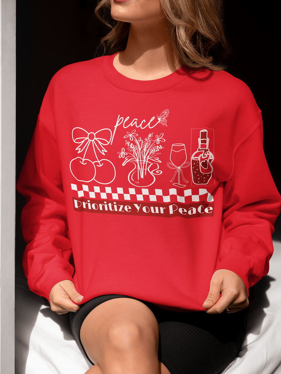 Prioritize Your Peace, Gildan Crewneck Sweatshirt. product image (1)