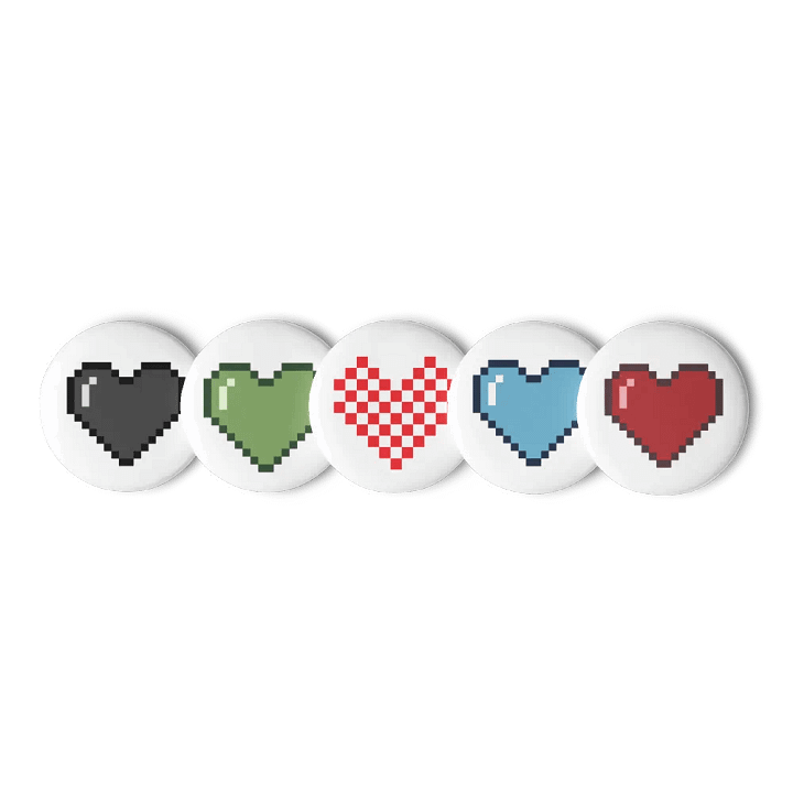 Pixel Heart Pin Button Set product image (1)