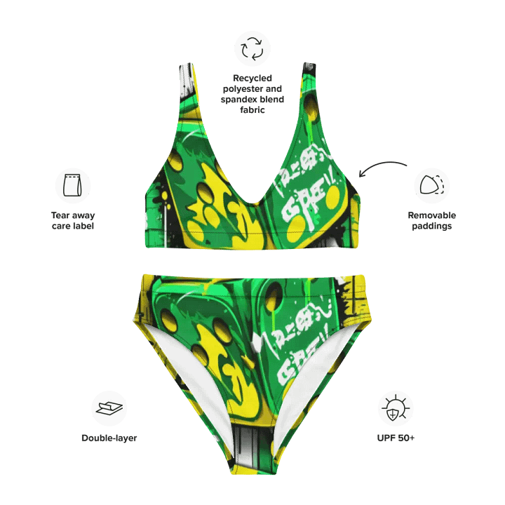 Graffiti Dice Chaos High-Waisted Bikini product image (2)
