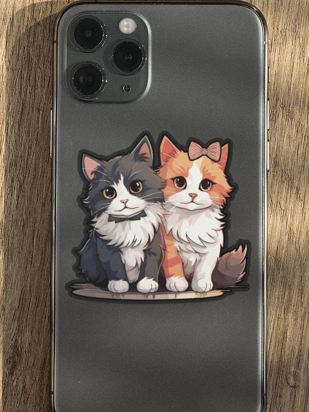 Whiskered Duo Kiss-Cut Sticker product image (1)