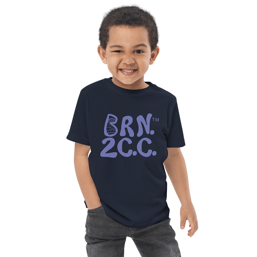 BRN.2C.C.™/BOURNE to Cape Cod™ | DTG Vintage Print | Toddler T-Shirt | Coastal Jersey Tee for Littles | Slate Blue Logos product image (4)