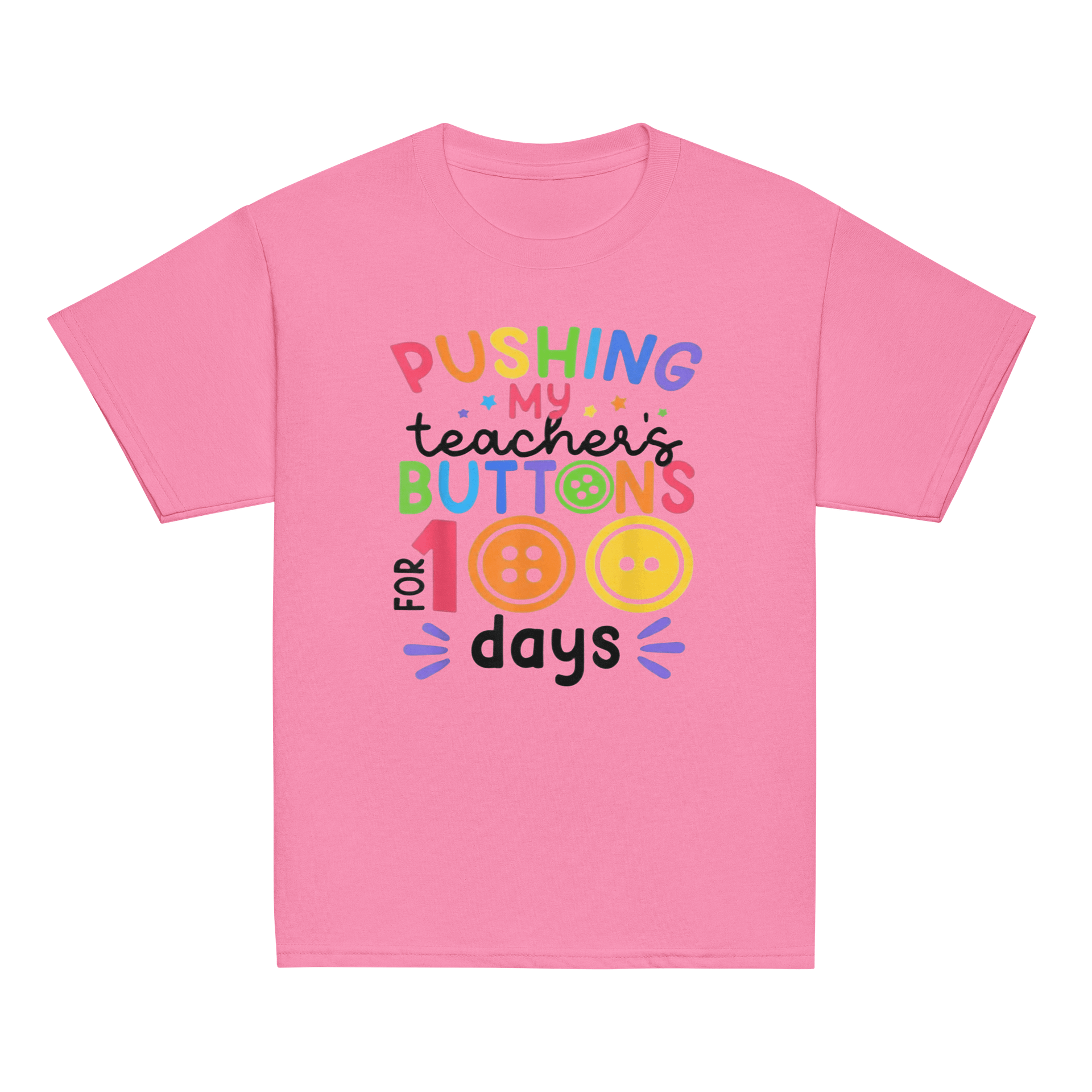 Playful 'Pushing My Teacher's Buttons' Youth Tee product image (2)