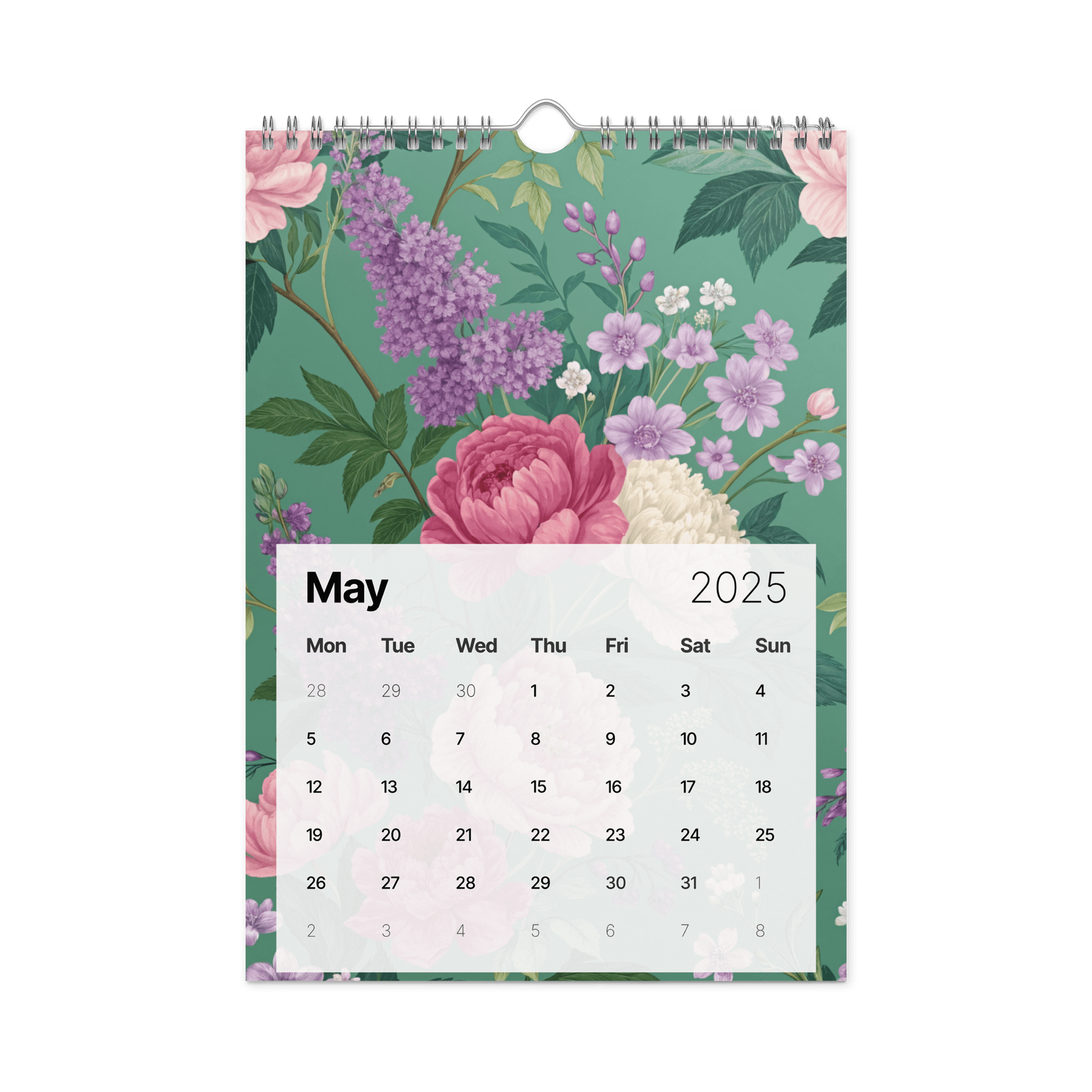 SEAMLESS FLORAL PATTERN WALL CALENDAR 2026 product image (10)