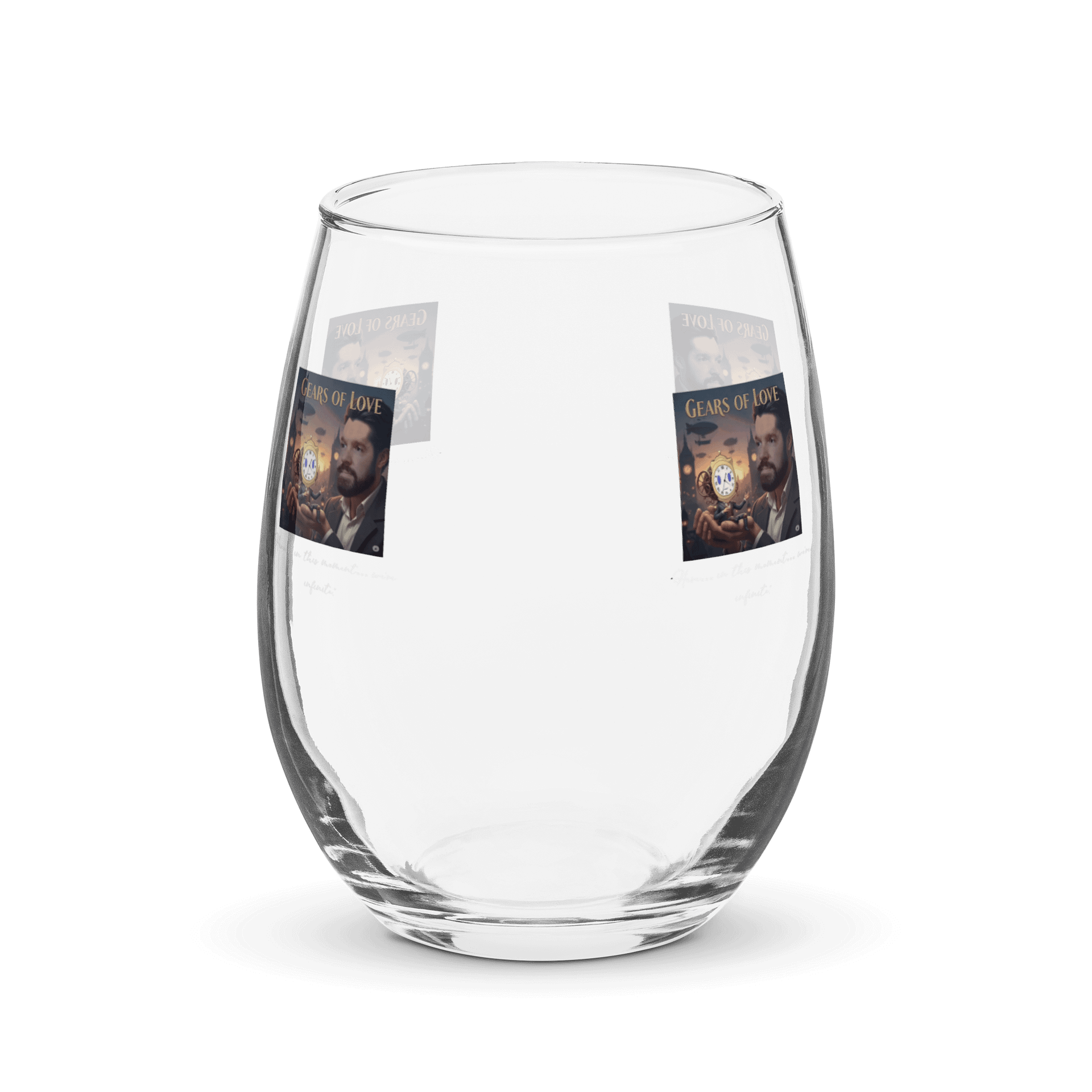 Gears of Love Stemless Wine Glass product image (1)