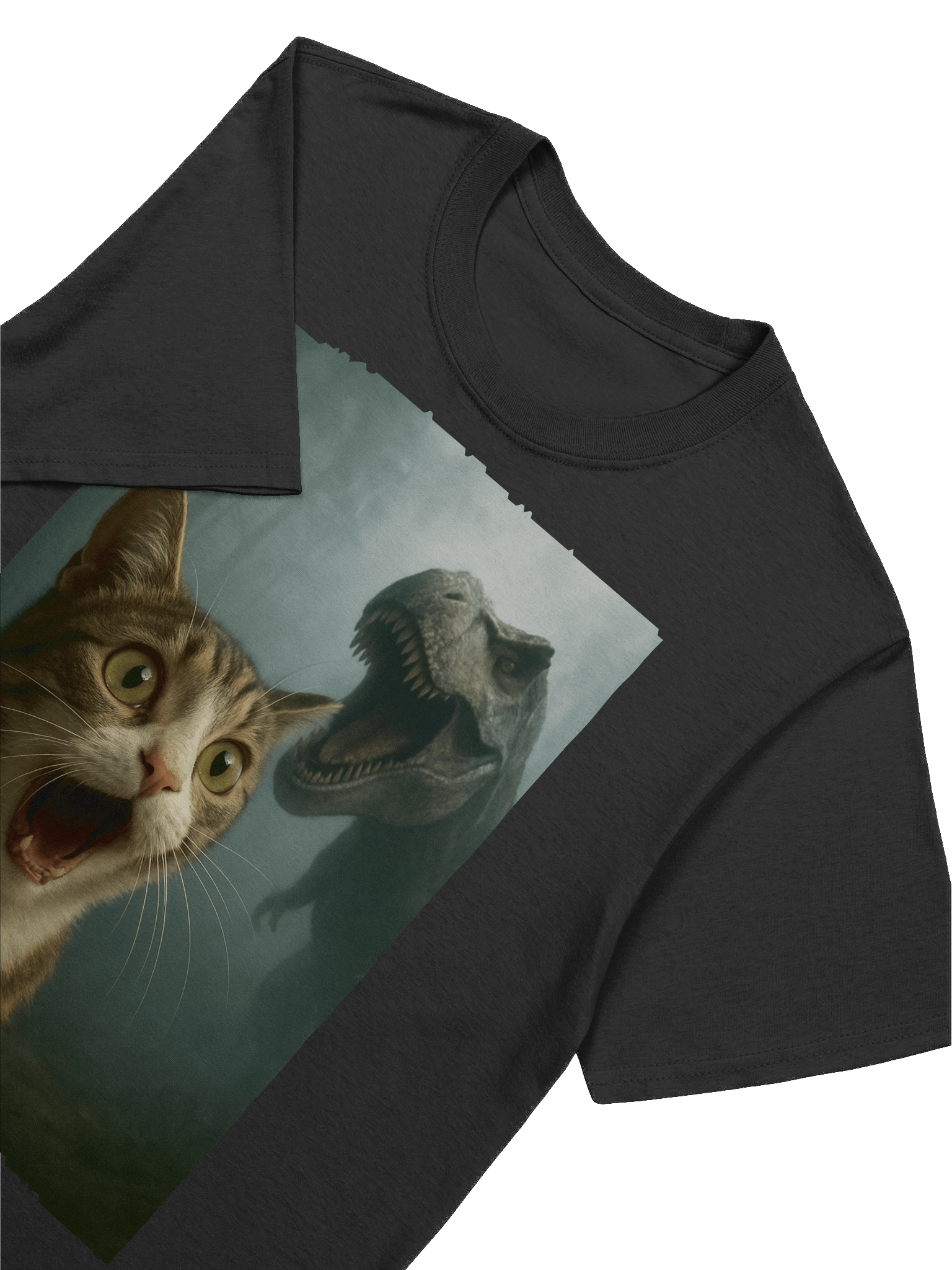 Surprised Cat And T-Rex T-Shirt product image (7)
