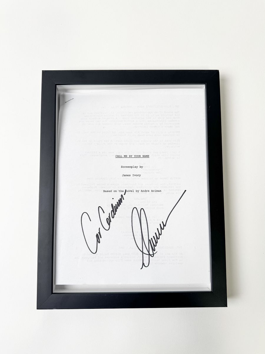 Call Me by Your Name Signed Movie Script – Shadow Box Display product image (1)