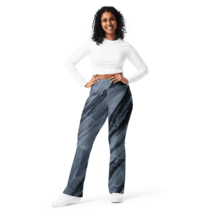 Indigo Blue Marble Flare Leggings product image (1)