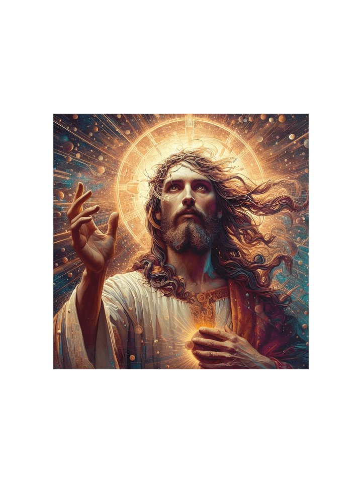Jesus Christ Cosmic Radiance Wall Art | Epic Christ Art Canvas Print for Home & Sacred Spaces product image (5)