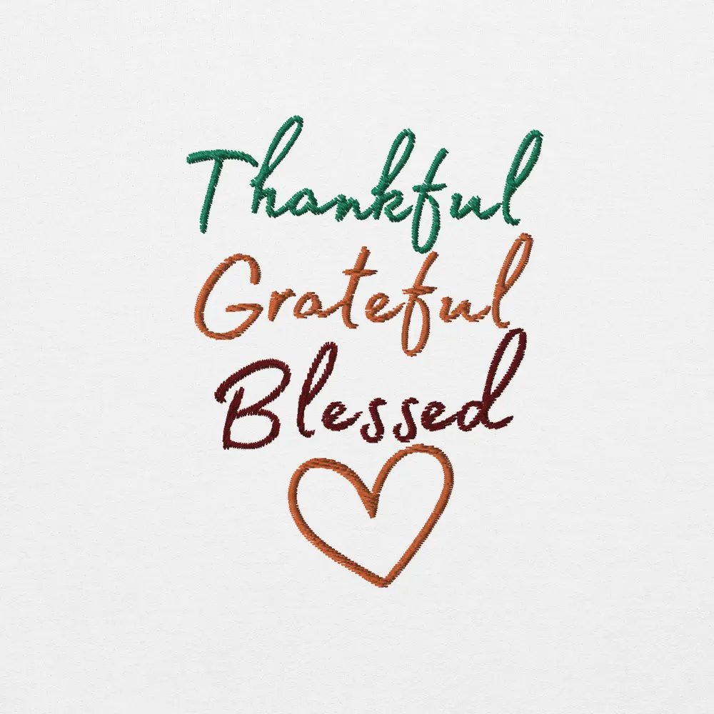 Embroidered Thankful Grateful Blessed Hoodie, Thanksgiving Sweatshirt, Thankful Hoodie, Thanksgiving Gift, Grateful Hoodie product image (3)