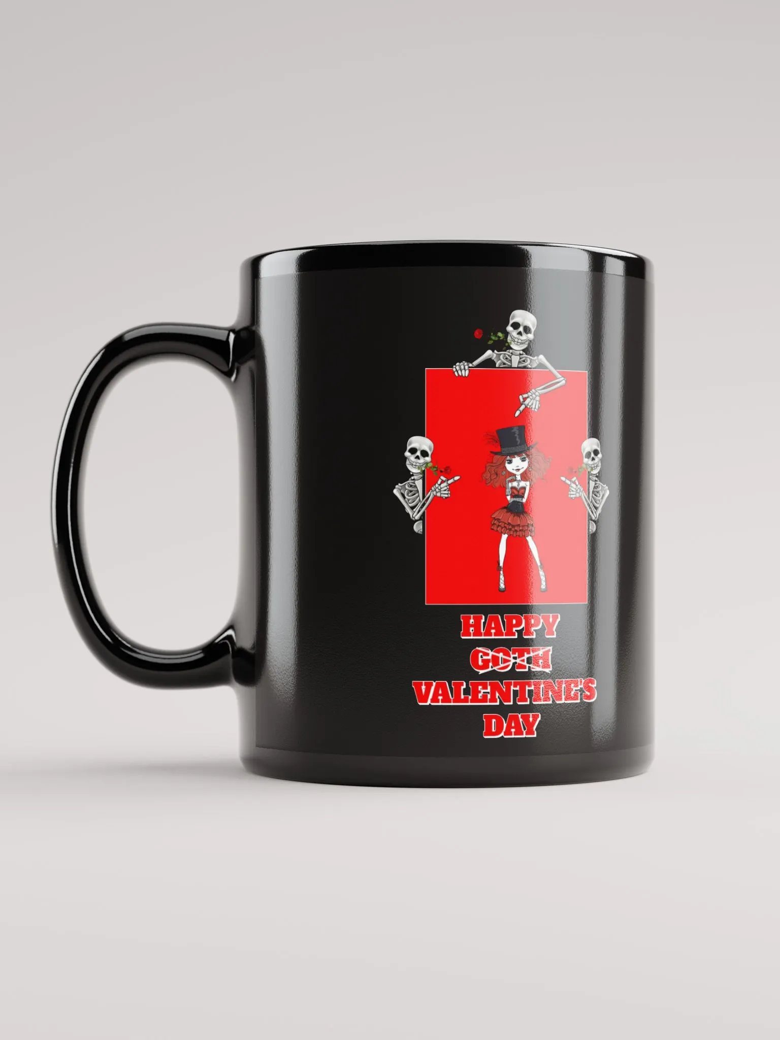 Happy Goth Valentine's Day Black Mug product image (4)