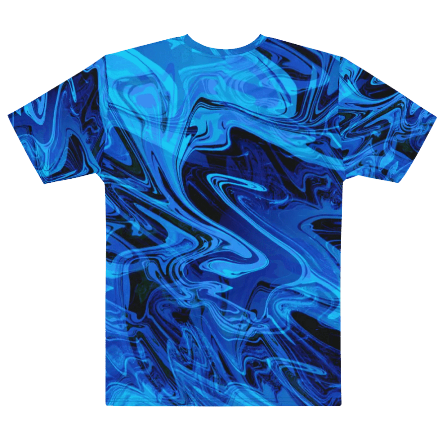Blue and Black Swarm Pattern Urban Design T-Shirt product image (6)