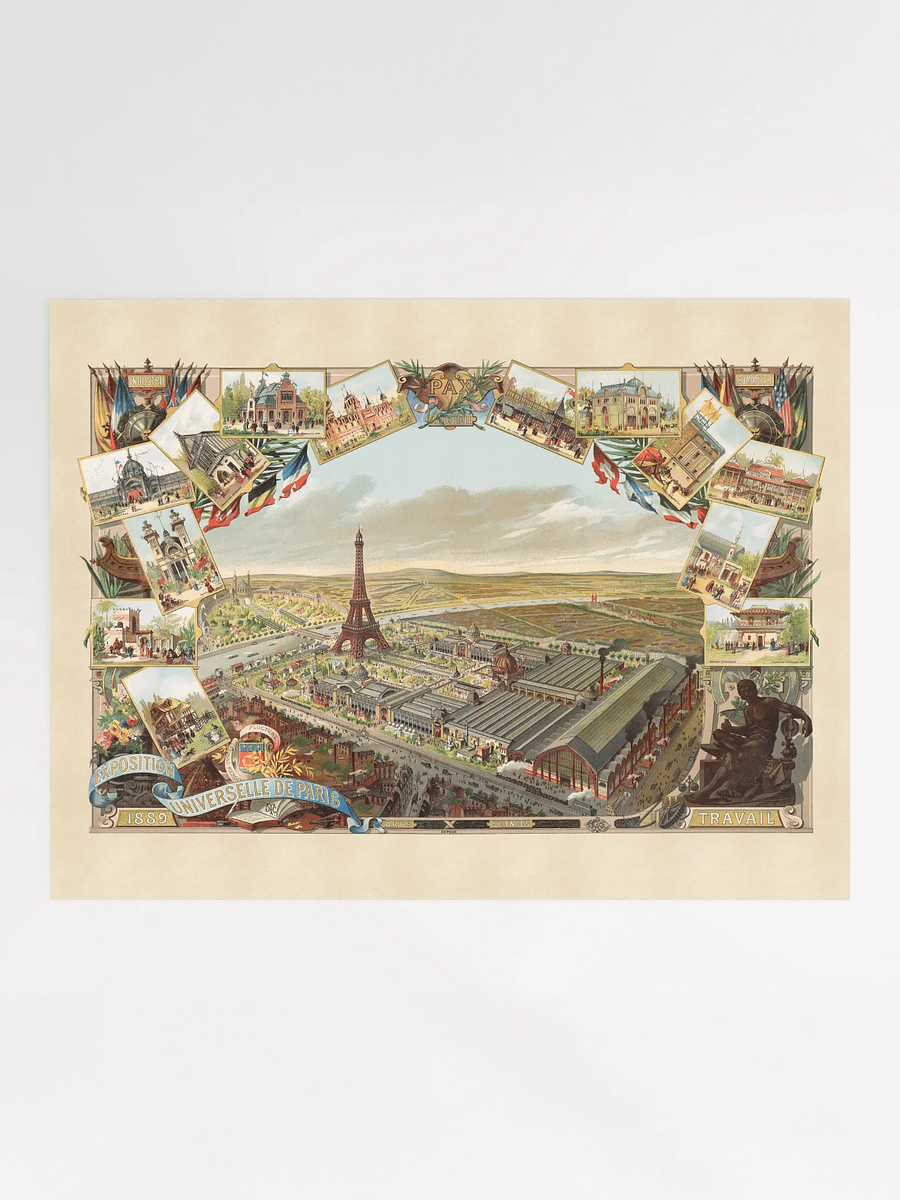 Paris 1889 Poster Print – Hand-Drawn Historic City Print (Unframed) product image (1)