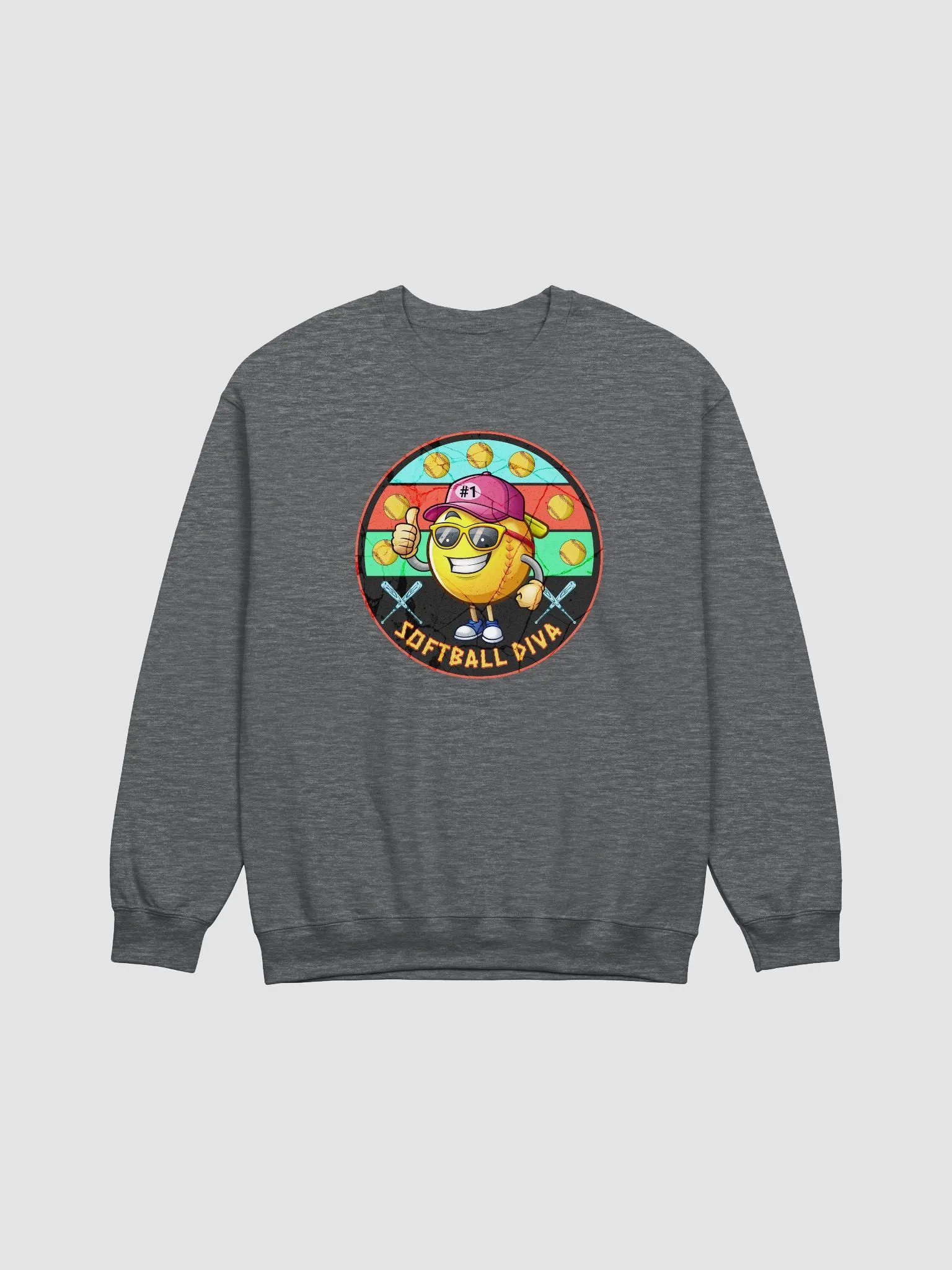 Softball Diva Thumbs-Up Crewneck Sweatshirt product image (3)