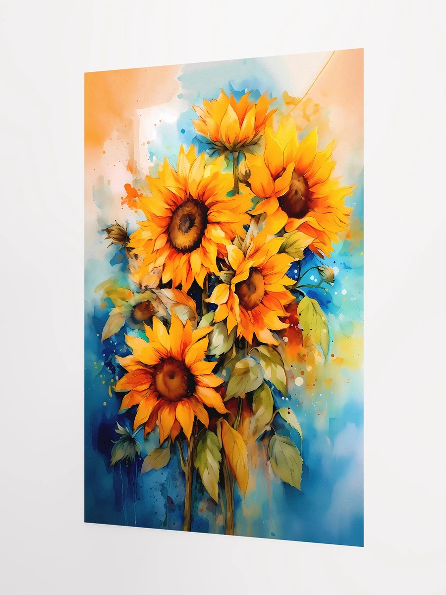 Sunny Elegance: Lively Sunflower Cluster Art Print Matte Poster product image (5)