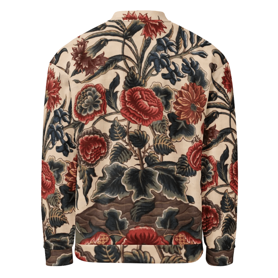 Red Victorian Flowers Bomber Jacket product image (2)