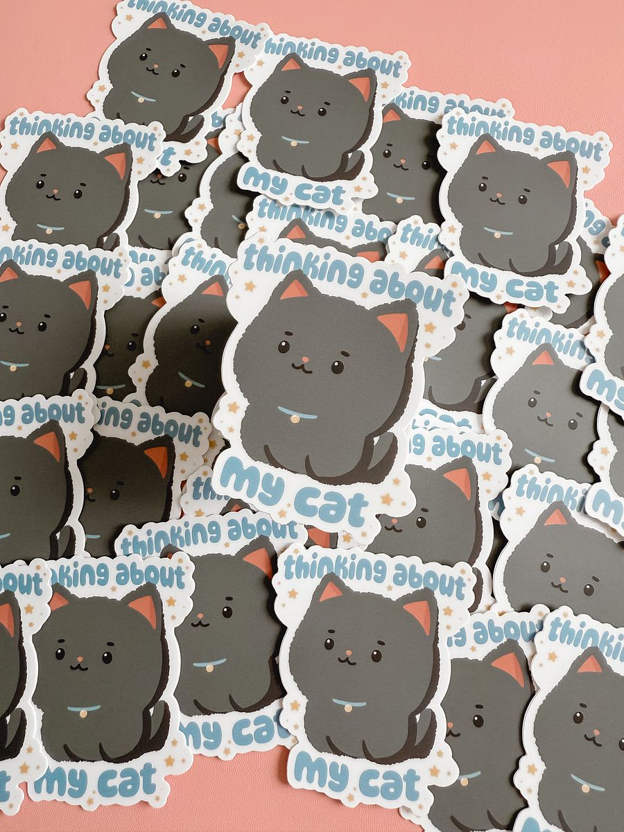 'Thinking About My Cat' Sticker product image (4)
