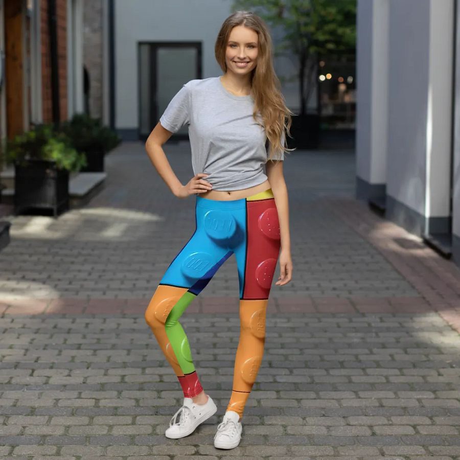 Colorful Interlocking Brick Leggings product image (7)