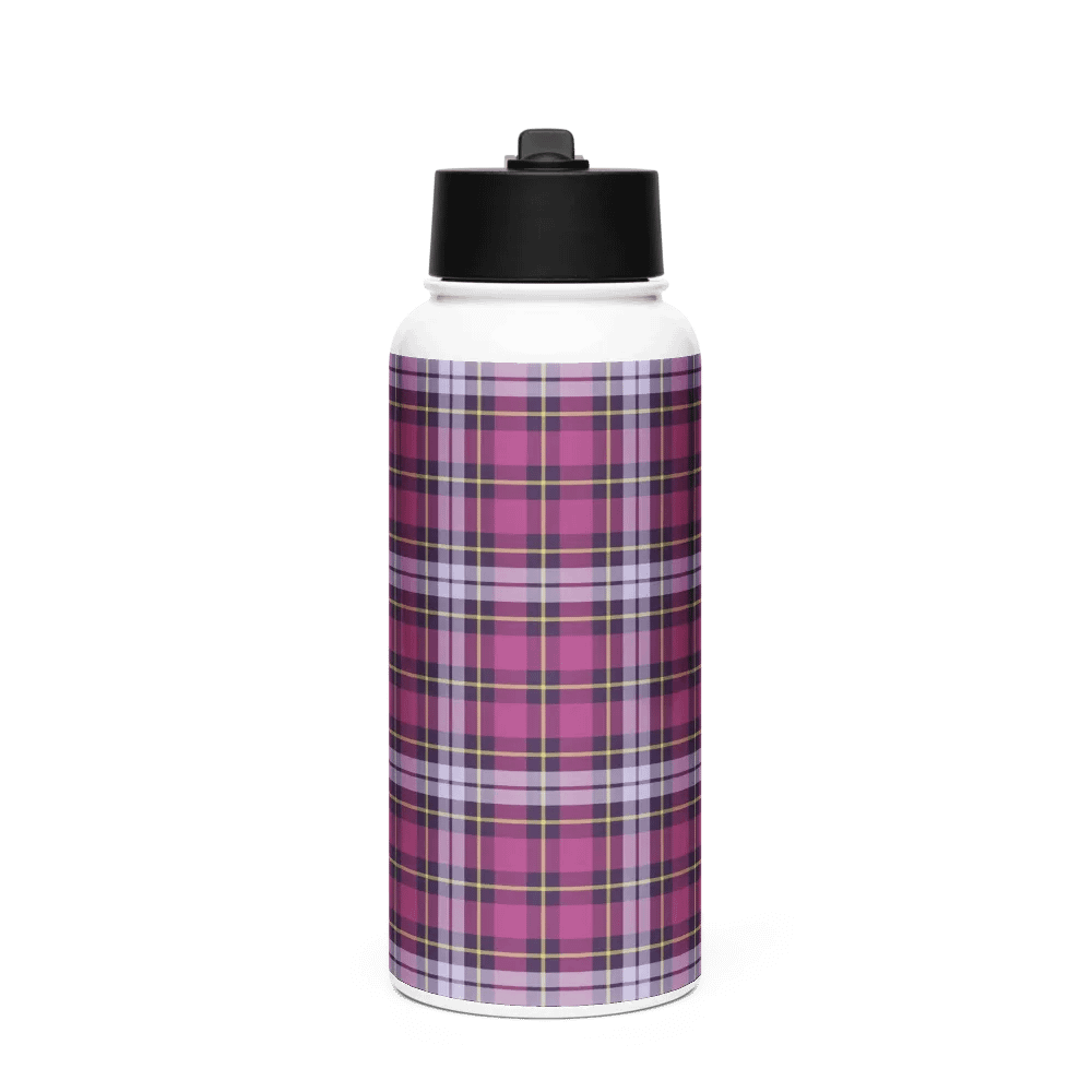 Bright Purple Plaid Water Bottle product image (4)