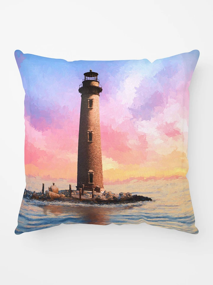 Sand Island Lighthouse – Mobile Alabama Throw Pillow product image (1)