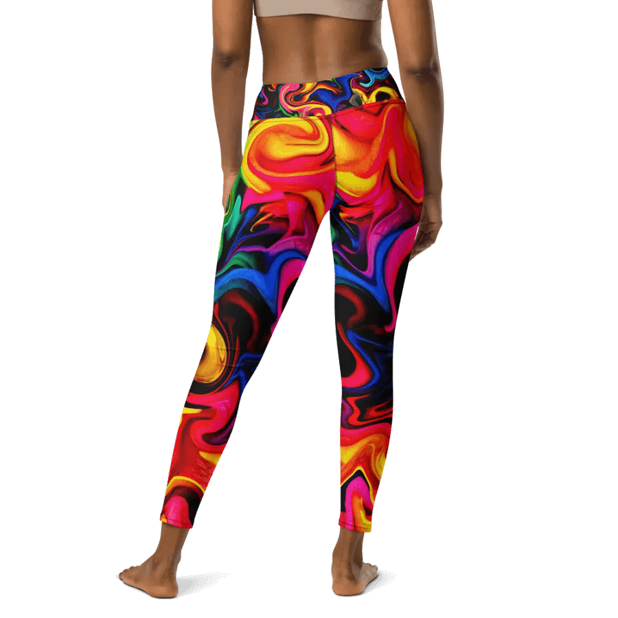Vibrant Rainbow Patterned Yoga Pants | Bold & Colorful Leggings for Everyday Use product image (4)