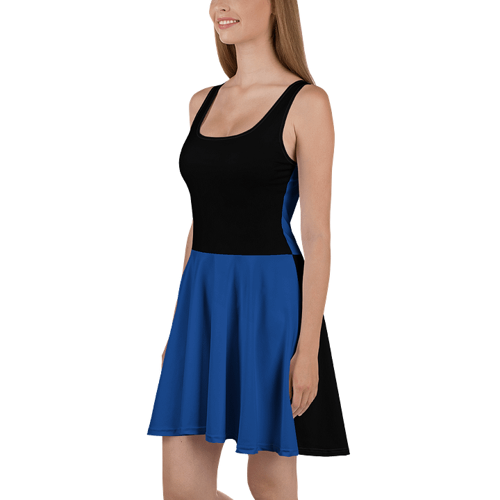 Midnight Veil Designs Gothic Skater Dress - Black and Blue Fantasy Elegance product image (1)