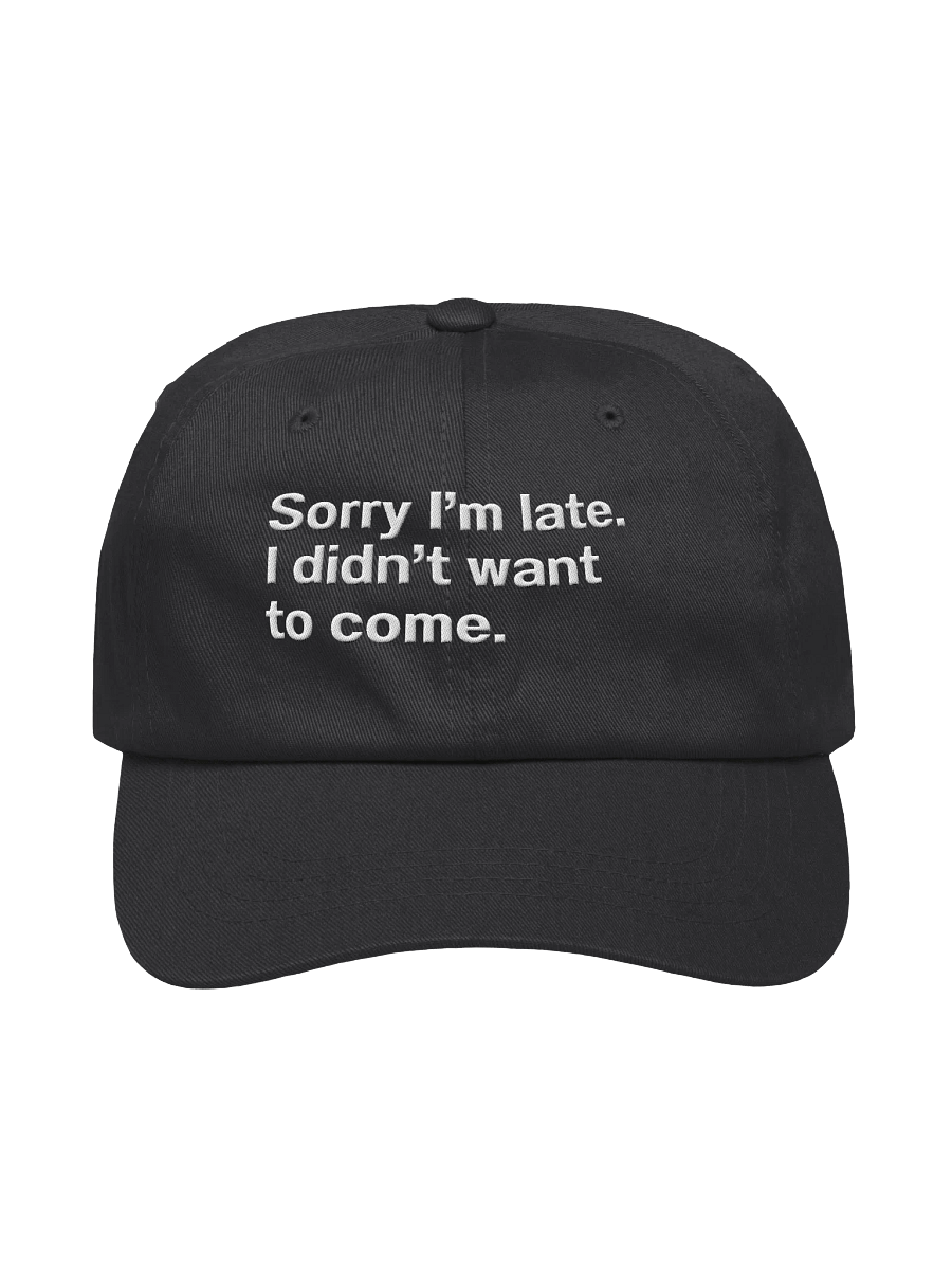 Sorry I'm late. I didn't want to come. Embroidered Hat product image (1)