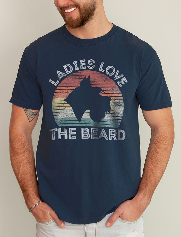 Ladies Love the Beard Vintage-Style Bearded Dog Tee | Shirt for Schnauzer and Scottish Terrier Dog Lovers product image (11)