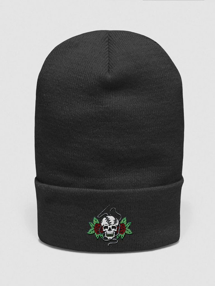 Stitched Skull and Roses Beanie product image (1)