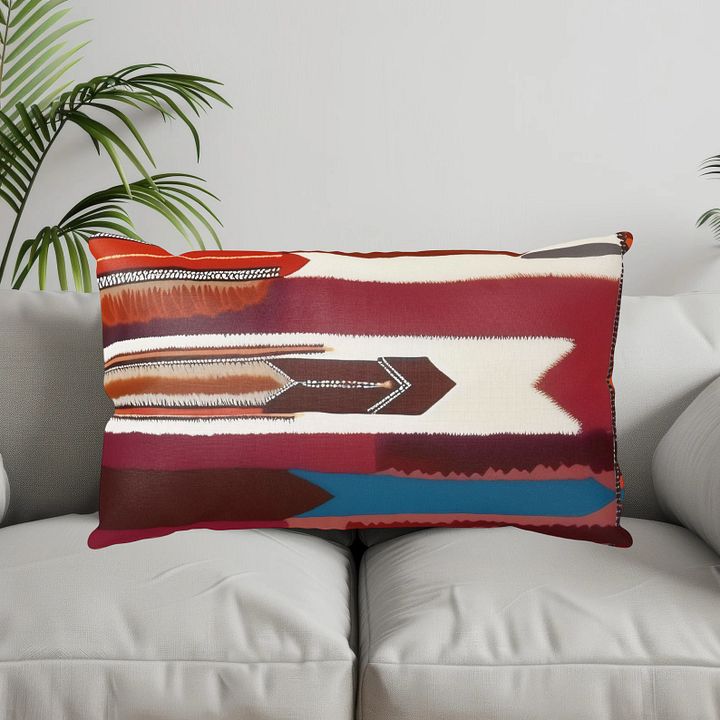 Bohemian Vintage Striped Pillowcase, Southwestern Tribal Design, Cozy Cabin Pillow product image (1)