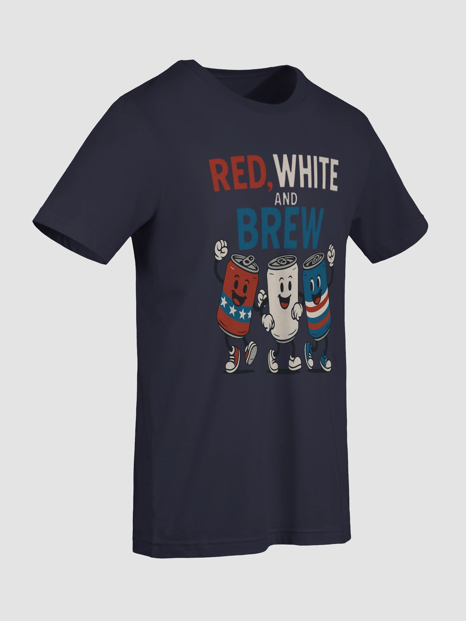 Red White and Brew 4th of July T-Shirt - Patriotic Beer & Soda Cans product image (36)