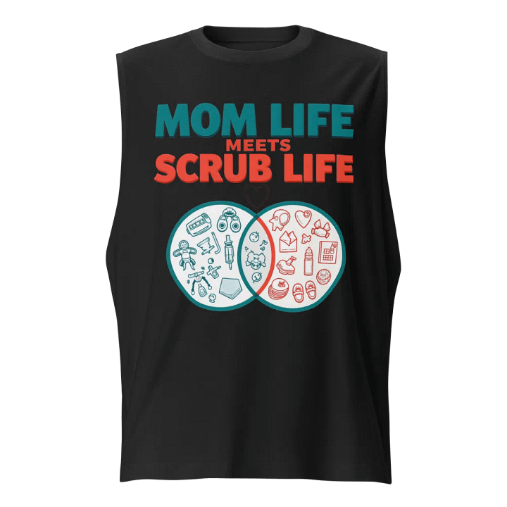 Mom Life Meets Scrub Life Muscle Tank product image (1)
