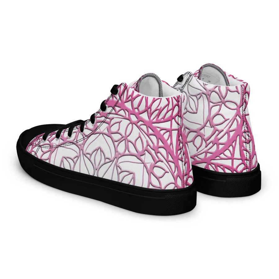 Ornate Pink Mandala Women's High Top Canvas Shoes product image (9)