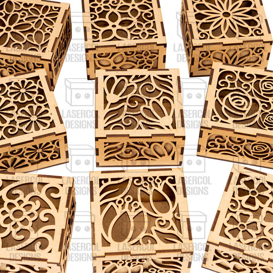 Boxes Bundle Set 1 & 2 (2 Sizes, 10 Styles Each) - Laser Cut Files product image (9)