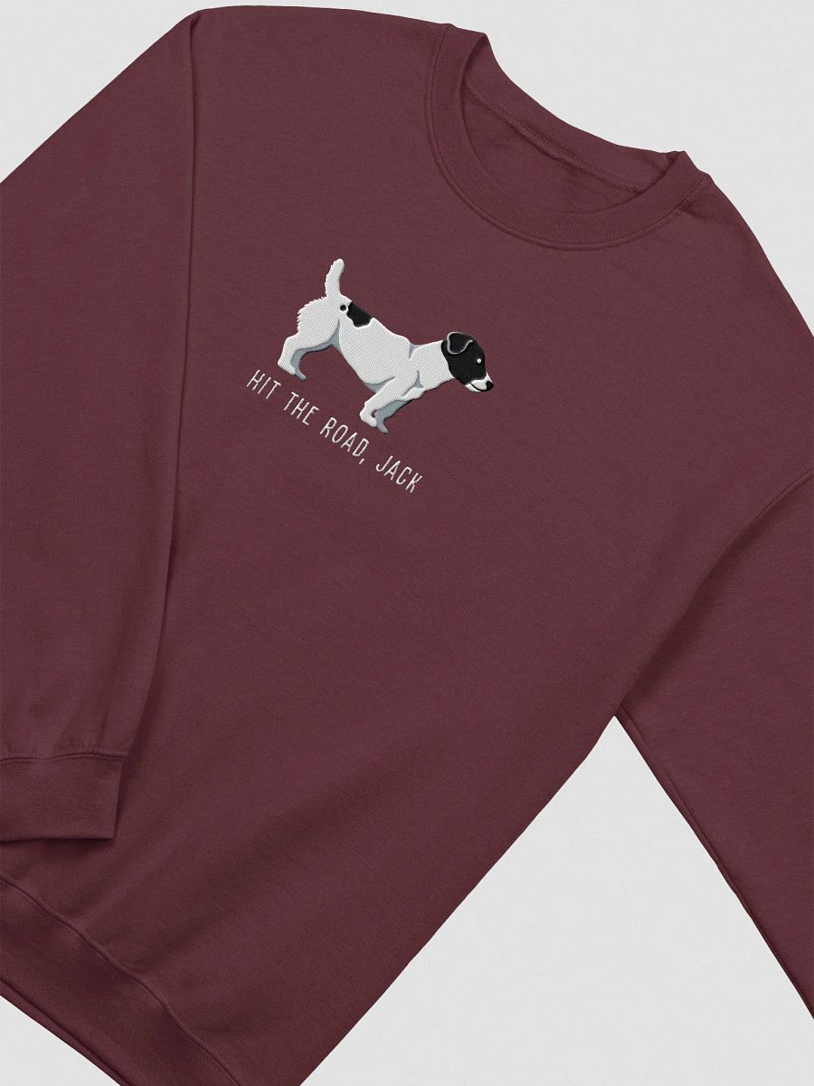 Hit the Road, Jack Sweatshirt (Embroidered) of a Jack Russell Terrier(Black & White) product image (6)