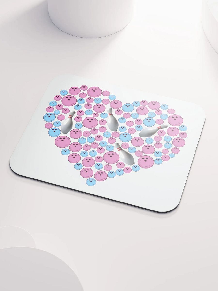 Pure Heart Bowling Pink And Blue Mouse Pad product image (3)