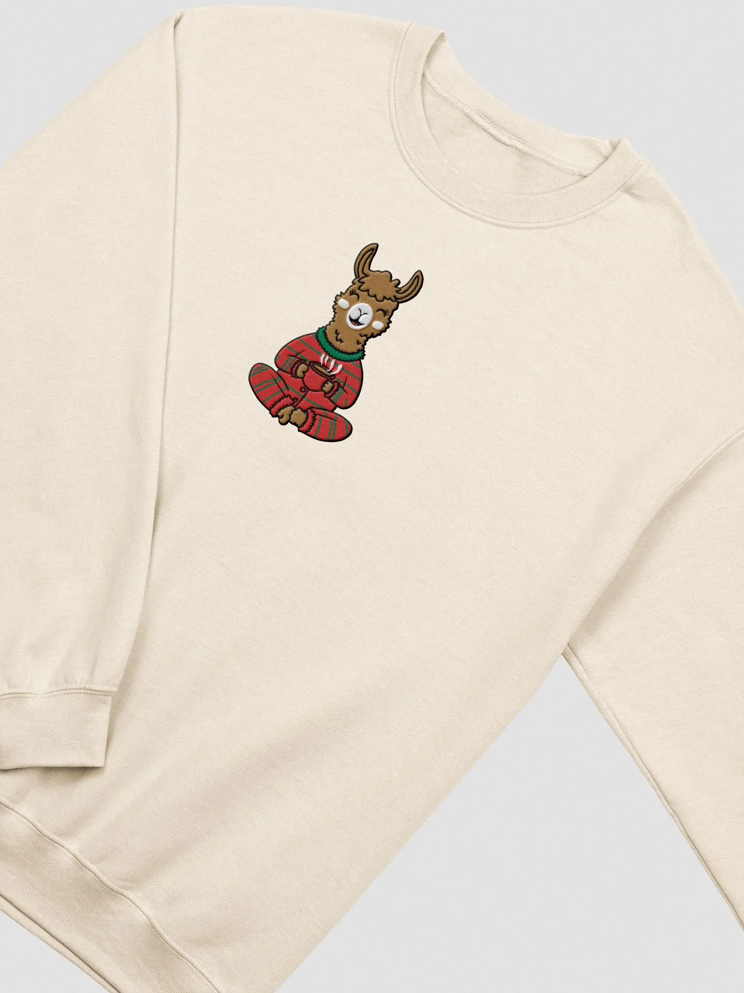 Happy Llama Sweatshirt | Embroidered Edition product image (3)