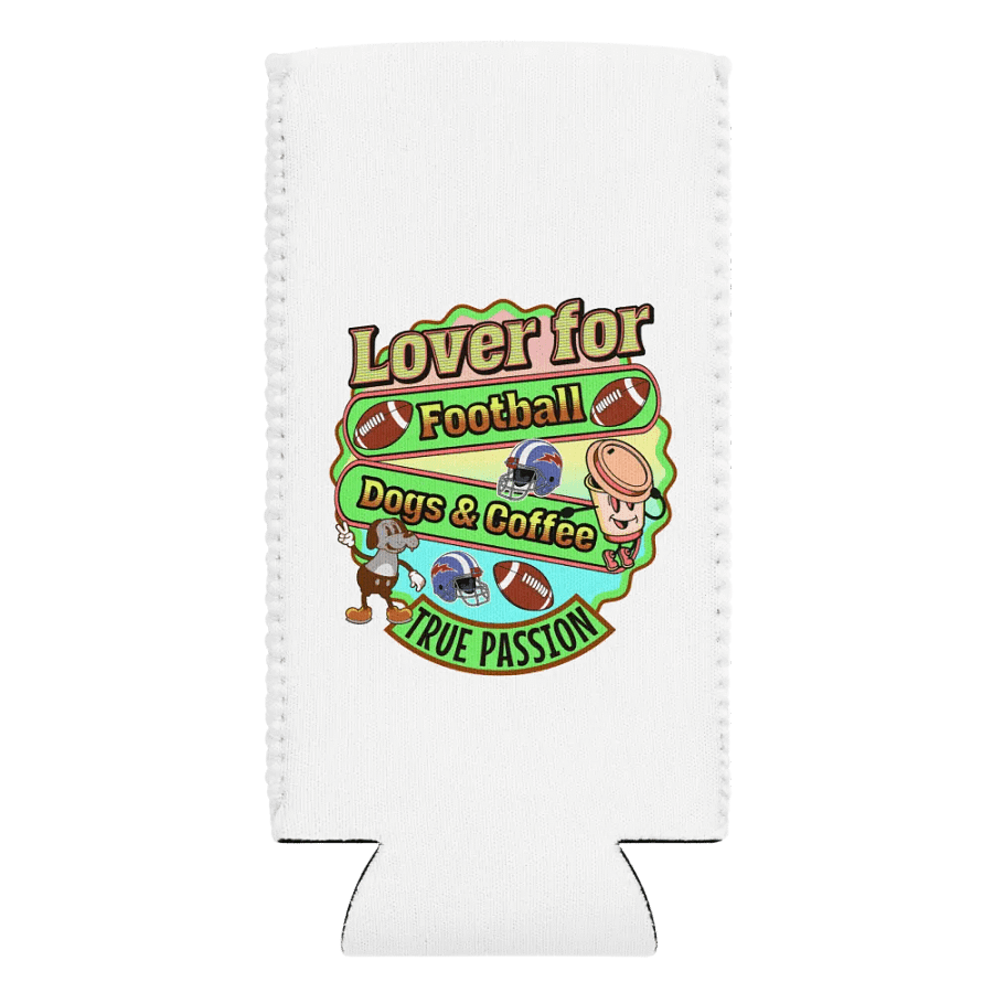 Lover For Dogs Coffee Football Whimsical Passion Can Cooler product image (1)