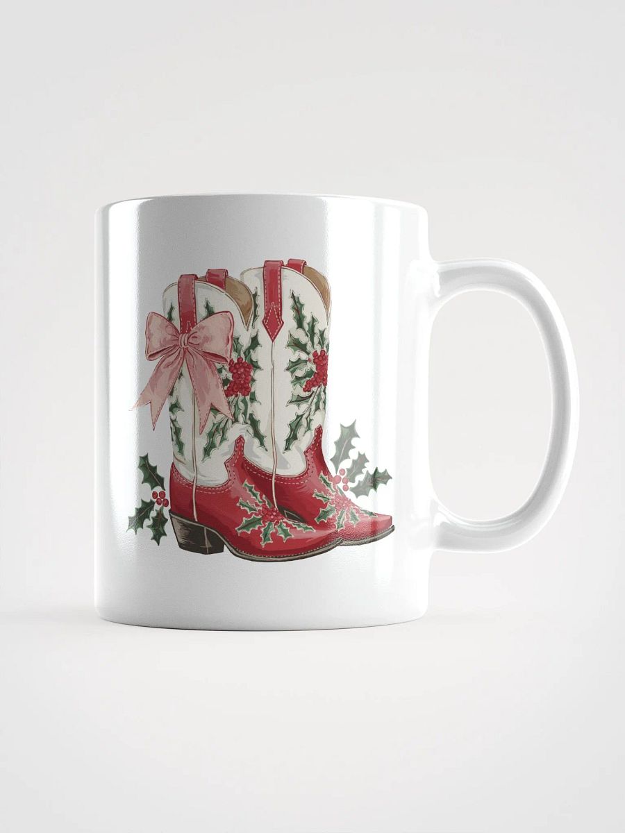 Festive Cowgirl Boots White Glossy Mug product image (1)