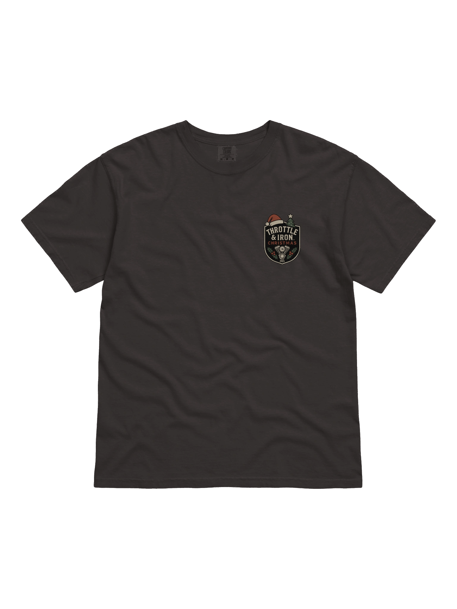 Throttle & Iron “Reindeer Power” Holiday Tee — Neighborhood Edition (Pocket Design) product image (2)