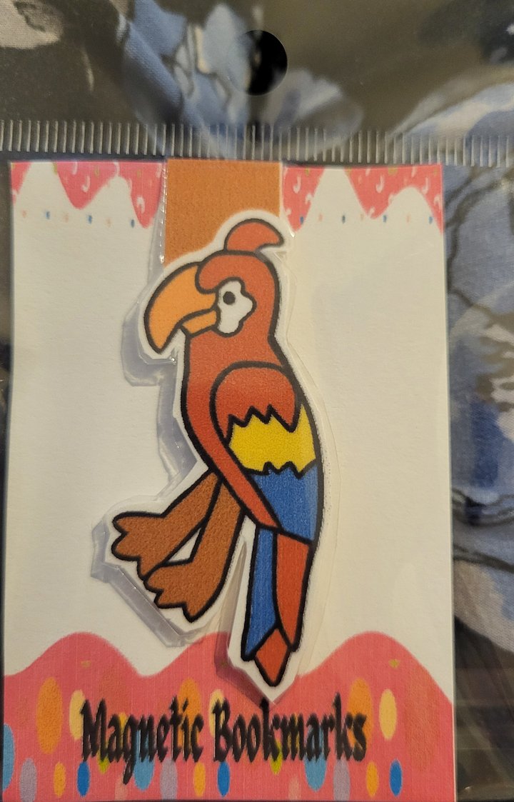 Cute Cartoon Parrot Magnetic Laminated Bookmark for Bird Lovers product image (1)