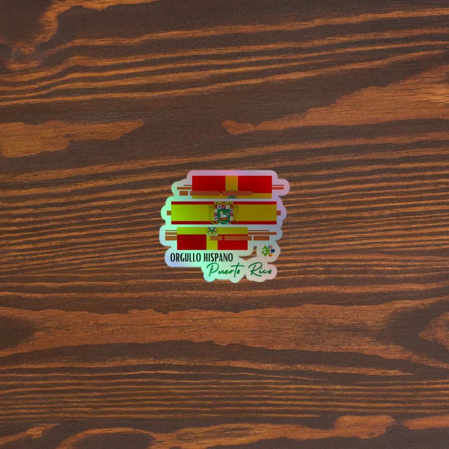 Pegatina holográfica - Orgullo Hispano Puerto Rico product image (3)